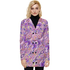 Liquid Art Pouring Abstract Seamless Pattern Tiger Eyes Button Up Hooded Coat  by artico