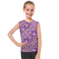 Liquid Art Pouring Abstract Seamless Pattern Tiger Eyes Kids  Mesh Tank Top by artico