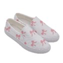 Pink bow pattern Women s Canvas Slip Ons View3