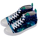 Blue galaxy Women s Mid-Top Canvas Sneakers View2