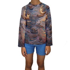 Sky Ship Kids  Long Sleeve Swimwear by Dazzleway