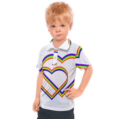 Rainbow Hearts Kids  Polo Tee by UniqueThings