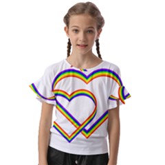 Rainbow Hearts Kids  Cut Out Flutter Sleeves by UniqueThings