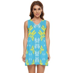 Abstract Pattern Geometric Backgrounds   Tiered Sleeveless Mini Dress by Eskimos