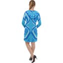 Abstract pattern geometric backgrounds   Long Sleeve Hoodie Dress View2