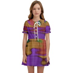 Puzzle Landscape In Beautiful Jigsaw Colors Kids  Sweet Collar Dress by pepitasart