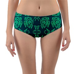 Abstract Pattern Geometric Backgrounds   Reversible Mid-waist Bikini Bottoms by Eskimos