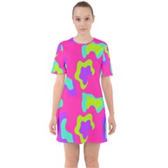 Abstract Pattern Geometric Backgrounds   Sixties Short Sleeve Mini Dress by Eskimos