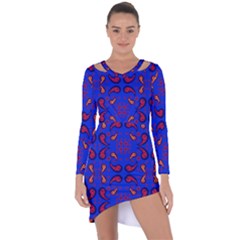 Floral Pattern Paisley Style  Asymmetric Cut-out Shift Dress by Eskimos