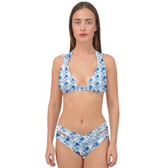 Flowers Pattern Double Strap Halter Bikini Set by Sparkle