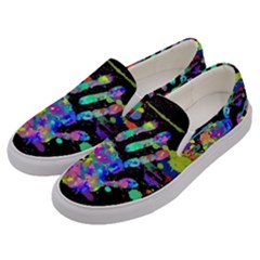 Crazy Multicolored Each Other Running Splashes Hand 1 Men s Canvas Slip Ons by EDDArt