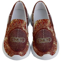 Chartres Double Infinity Antique Mandala Kids Lightweight Slip Ons by EDDArt