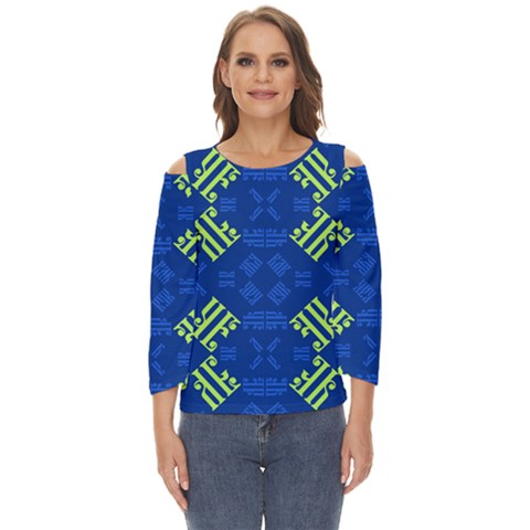 Abstract Pattern Geometric Backgrounds   Cut Out Wide Sleeve Top by Eskimos