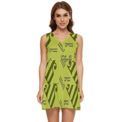 Abstract Pattern Geometric Backgrounds   Tiered Sleeveless Mini Dress by Eskimos