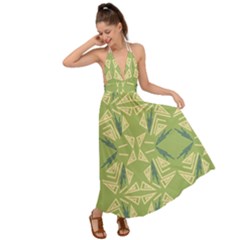 Abstract Pattern Geometric Backgrounds   Backless Maxi Beach Dress by Eskimos