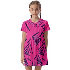 Abstract Pattern Geometric Backgrounds   Kids  Asymmetric Collar Dress by Eskimos