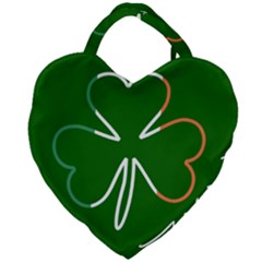 Shamrock Irish Clover St Patrick Giant Heart Shaped Tote by yoursparklingshop