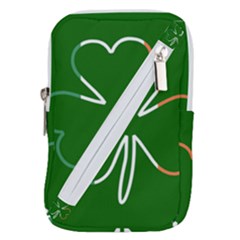 Shamrock Irish Clover St Patrick Belt Pouch Bag (large) by yoursparklingshop