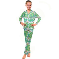 Abstract Pattern Geometric Backgrounds   Kid s Satin Long Sleeve Pajamas Set by Eskimos