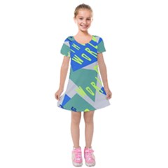 Abstract Pattern Geometric Backgrounds   Kids  Short Sleeve Velvet Dress by Eskimos