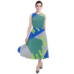 Abstract Pattern Geometric Backgrounds   Round Neck Boho Dress by Eskimos