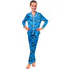 Abstract Pattern Geometric Backgrounds   Kid s Satin Long Sleeve Pajamas Set by Eskimos