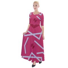 Abstract Pattern Geometric Backgrounds   Half Sleeves Maxi Dress by Eskimos