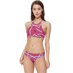 Abstract Pattern Geometric Backgrounds   Banded Triangle Bikini Set