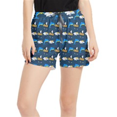 Dolphins Bees Pattern Women s Runner Shorts by Sparkle