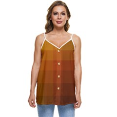 Zappwaits - Color Gradient Casual Spaghetti Strap Chiffon Top by zappwaits