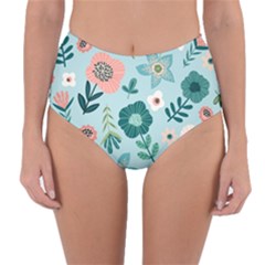 Flower Reversible High-waist Bikini Bottoms by zappwaits