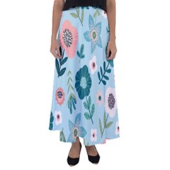 Flower Flared Maxi Skirt by zappwaits