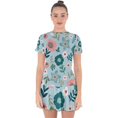 Flower Drop Hem Mini Chiffon Dress by zappwaits