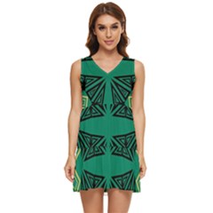 Abstract Pattern Geometric Backgrounds   Tiered Sleeveless Mini Dress by Eskimos