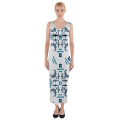 Abstract Pattern Geometric Backgrounds   Fitted Maxi Dress by Eskimos