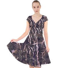 Abstract Light Games 4 Cap Sleeve Front Wrap Midi Dress by DimitriosArt