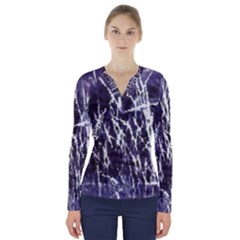 Abstract Light Games 5 V-neck Long Sleeve Top by DimitriosArt