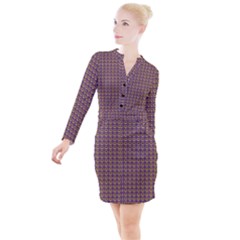 Olimedpurp Button Long Sleeve Dress by violetheavensky