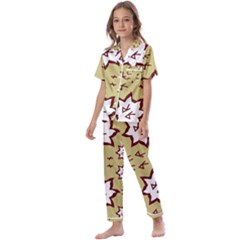 Abstract Pattern Geometric Backgrounds   Kids  Satin Short Sleeve Pajamas Set by Eskimos