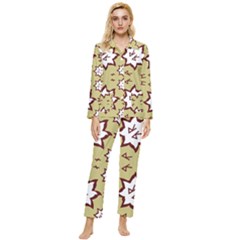 Abstract Pattern Geometric Backgrounds   Womens  Long Sleeve Velvet Pocket Pajamas Set by Eskimos