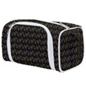 Fern Pattern 2 Black Toiletries Pouch View1