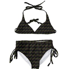 Fern Pattern 2 Black Kids  Classic Bikini Set by violetheavensky