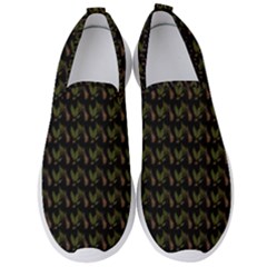 Fern Pattern 2 Black Men s Slip On Sneakers by violetheavensky