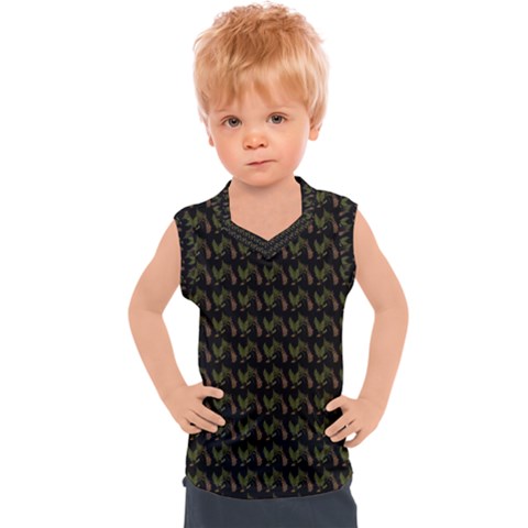 Fern Pattern 2 Black Kids  Sport Tank Top by violetheavensky