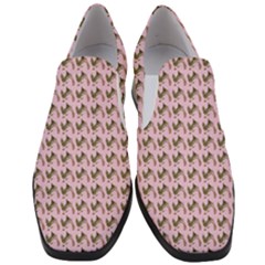 Fern Pattern 2 Pink Women Slip On Heel Loafers by violetheavensky