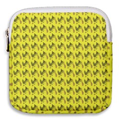 Fern Pattern 2 Yellow Mini Square Pouch by violetheavensky