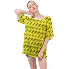 Fern Pattern 2 Yellow Oversized Chiffon Top by violetheavensky