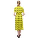 Fern Pattern 2 Yellow Keyhole Neckline Chiffon Dress View2