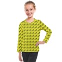 Fern Pattern 2 Yellow Kids  Long Mesh Tee View1