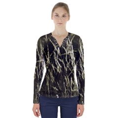 Abstract Light Games 7 V-neck Long Sleeve Top by DimitriosArt